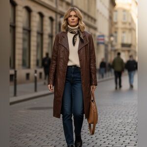 Original Sandro Vintage Leather Coat